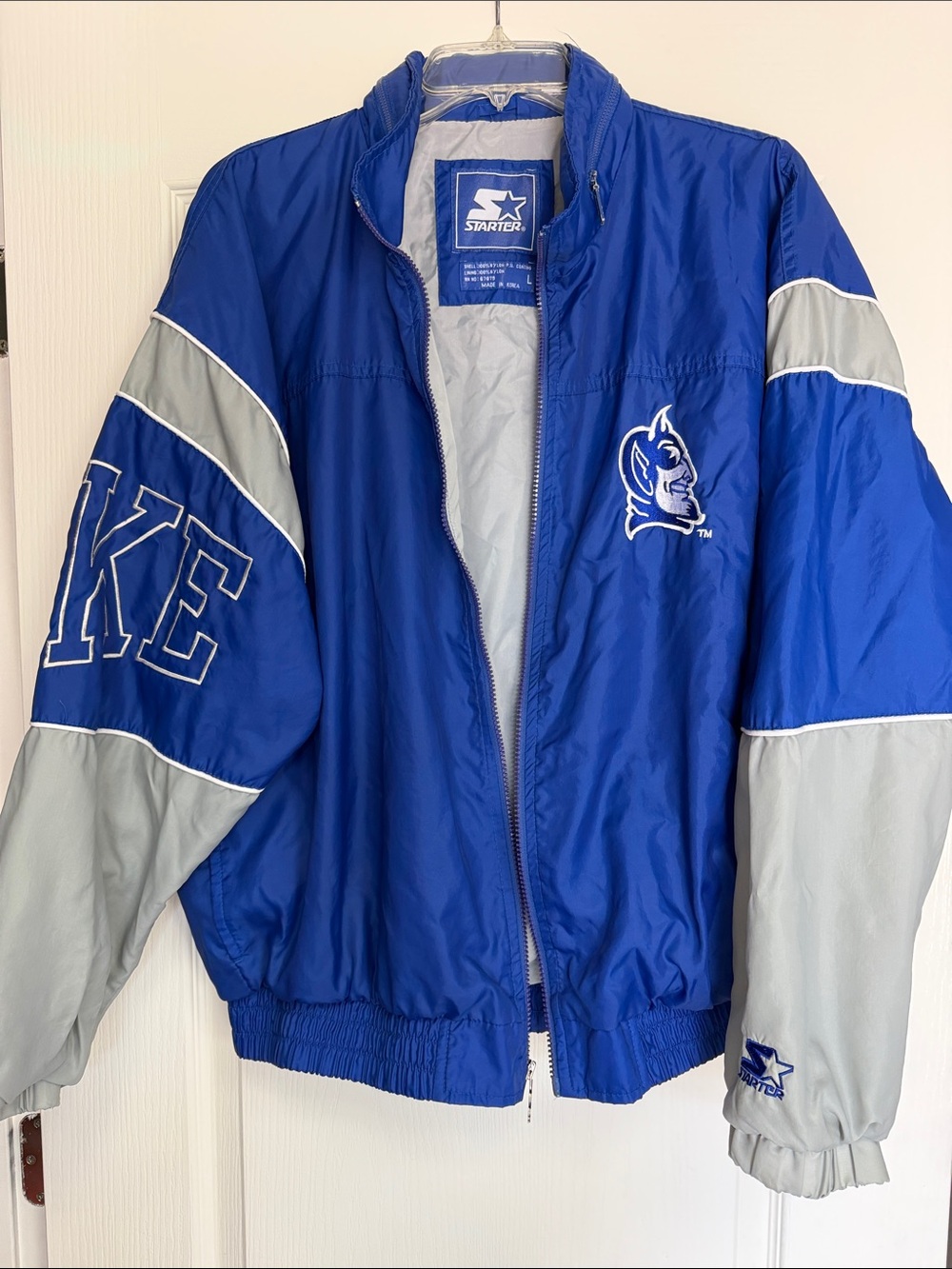 STARTER Royal Blue and Gray Duke Windbreaker Jacket